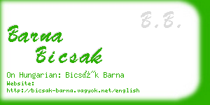 barna bicsak business card